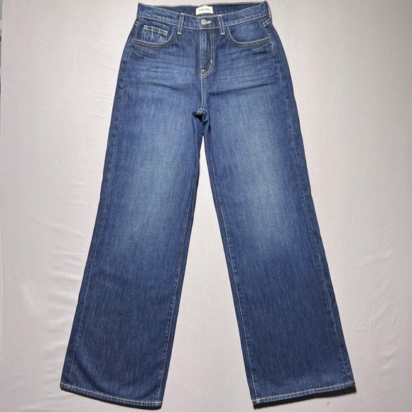L'Agence Alicent Wide Leg Merrit Jeans Womens 24 Blue High Rise Denim (28x32.5)